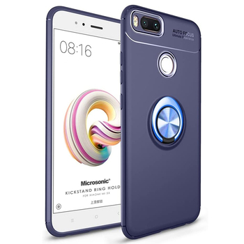 Microsonic Xiaomi Mi 5X Kılıf Kickstand Ring Holder Lacivert Microsonic Xiaomi Mi 5X Kılıf Kickstand Ring Holder Lacivert