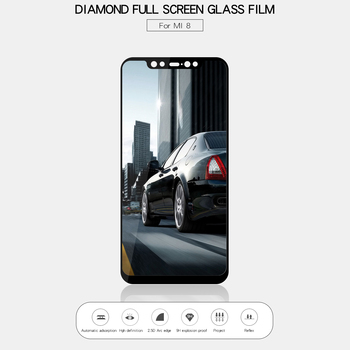 Microsonic Xiaomi Mi 8 Kavisli Temperli Cam Ekran Koruyucu Film Beyaz