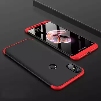 Microsonic Xiaomi Mi 8 Kılıf Double Dip 360 Protective Siyah Kırmızı