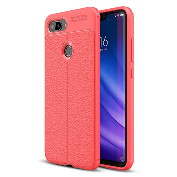 Microsonic Xiaomi Mi 8 Lite Kılıf Deri Dokulu Silikon Kırmızı Microsonic Xiaomi Mi 8 Lite Kılıf Deri Dokulu Silikon Kırmızı