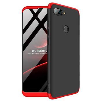 Microsonic Xiaomi Mi 8 Lite Kılıf Double Dip 360 Protective AYS Siyah - Kırmızı