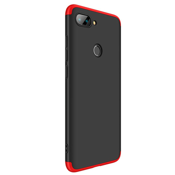 Microsonic Xiaomi Mi 8 Lite Kılıf Double Dip 360 Protective AYS Siyah - Kırmızı