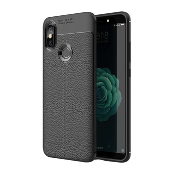 Microsonic Xiaomi Mi 8 SE Kılıf Deri Dokulu Silikon Siyah