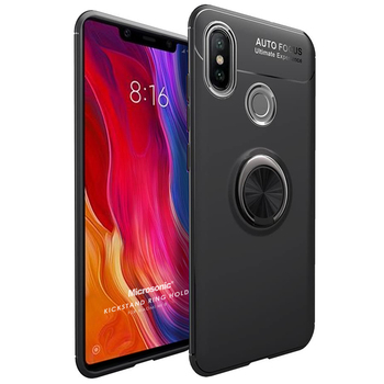 Microsonic Xiaomi Mi 8 SE Kılıf Kickstand Ring Holder Siyah Microsonic Xiaomi Mi 8 SE Kılıf Kickstand Ring Holder Siyah