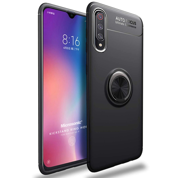 Microsonic Xiaomi Mi 9 Kılıf Kickstand Ring Holder Siyah Microsonic Xiaomi Mi 9 Kılıf Kickstand Ring Holder Siyah