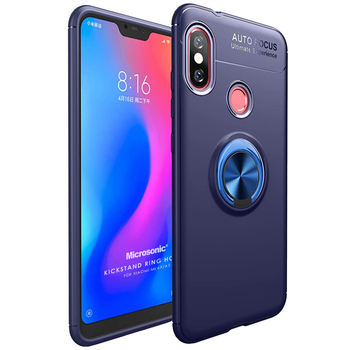 Microsonic Xiaomi Mi A2 Kılıf Kickstand Ring Holder Lacivert Microsonic Xiaomi Mi A2 Kılıf Kickstand Ring Holder Lacivert