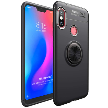Microsonic Xiaomi Mi A2 Kılıf Kickstand Ring Holder Siyah Microsonic Xiaomi Mi A2 Kılıf Kickstand Ring Holder Siyah