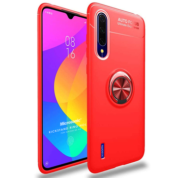 Microsonic Xiaomi Mi A3 Kılıf Kickstand Ring Holder Kırmızı Microsonic Xiaomi Mi A3 Kılıf Kickstand Ring Holder Kırmızı