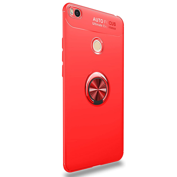 Microsonic Xiaomi Mi Max 2 Kılıf Kickstand Ring Holder Kırmızı