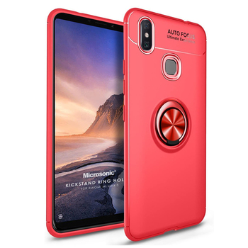 Microsonic Xiaomi Mi Max 3 Kılıf Kickstand Ring Holder Kırmızı Microsonic Xiaomi Mi Max 3 Kılıf Kickstand Ring Holder Kırmızı
