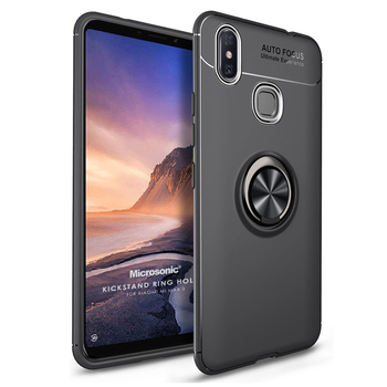 Microsonic Xiaomi Mi Max 3 Kılıf Kickstand Ring Holder Siyah Microsonic Xiaomi Mi Max 3 Kılıf Kickstand Ring Holder Siyah