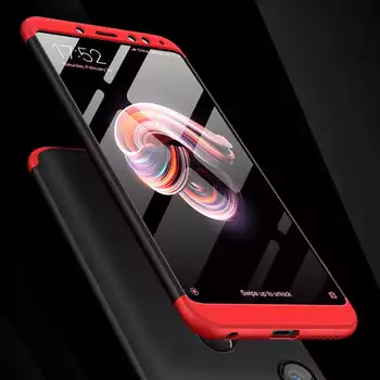 Microsonic Xiaomi Mi Max 3 Kılıf Double Dip 360 Protective Siyah Kırmızı