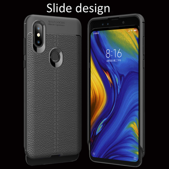 Microsonic Xiaomi Mi Mix 3 Kılıf Deri Dokulu Silikon Lacivert