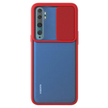 Microsonic Xiaomi Mi Note 10 Kılıf Slide Camera Lens Protection Kırmızı