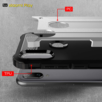 Microsonic Xiaomi Mi Play Kılıf Rugged Armor Gümüş