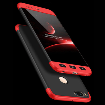 Microsonic Xiaomi Mi6 Kılıf Double Dip 360 Protective AYS Siyah - Kırmızı