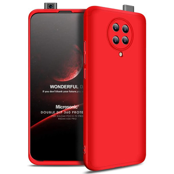 Microsonic Xiaomi Poco F2 Pro Kılıf Double Dip 360 Protective AYS Kırmızı