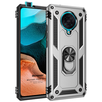 Microsonic Xiaomi Poco F2 Pro Kılıf Military Ring Holder Gümüş Microsonic Xiaomi Poco F2 Pro Kılıf Military Ring Holder Gümüş