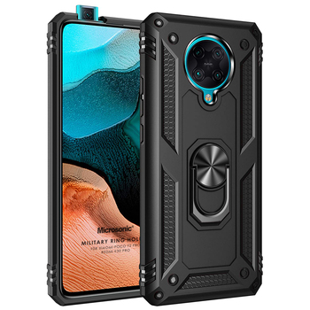 Microsonic Xiaomi Poco F2 Pro Kılıf Military Ring Holder Siyah Microsonic Xiaomi Poco F2 Pro Kılıf Military Ring Holder Siyah