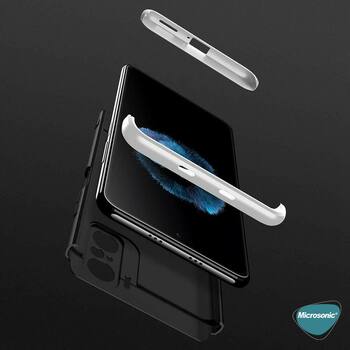 Microsonic Xiaomi Poco F3 Kılıf Double Dip 360 Protective AYS Siyah Mavi