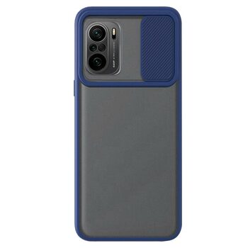 Microsonic Xiaomi Poco F3 Kılıf Slide Camera Lens Protection Lacivert
