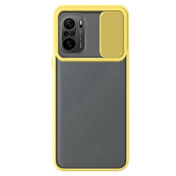 Microsonic Xiaomi Poco F3 Kılıf Slide Camera Lens Protection Sarı