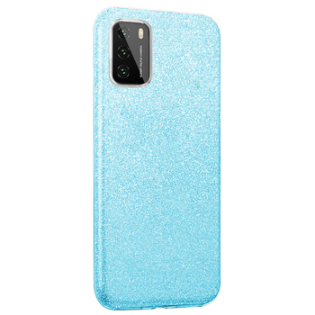 Microsonic Xiaomi Poco M3 Kılıf Sparkle Shiny Mavi