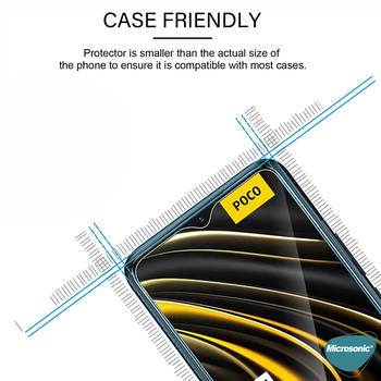 Microsonic Xiaomi Poco M3 Tempered Glass Cam Ekran Koruyucu