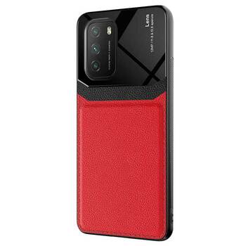 Microsonic Xiaomi Poco M3 Kılıf Uniq Leather Kırmızı