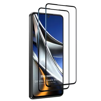 Microsonic Xiaomi Poco M4 Pro 4G Crystal Seramik Nano Ekran Koruyucu Siyah (2 Adet)