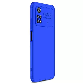 Microsonic Xiaomi Poco M4 Pro 4G Kılıf Double Dip 360 Protective AYS Mavi