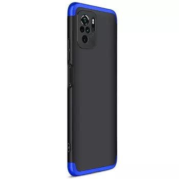 Microsonic Xiaomi Poco M5s Kılıf Double Dip 360 Protective Siyah Mavi