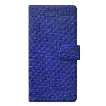 Microsonic Xiaomi Poco M5s Kılıf Fabric Book Wallet Lacivert