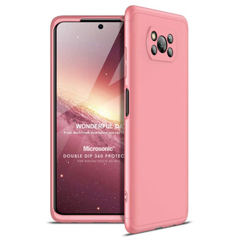 Microsonic Xiaomi Poco X3 NFC Kılıf Double Dip 360 Protective AYS Rose Gold