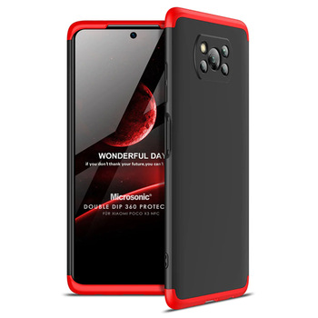Microsonic Xiaomi Poco X3 NFC Kılıf Double Dip 360 Protective AYS Siyah Kırmızı Microsonic Xiaomi Poco X3 NFC Kılıf Double Dip 360 Protective AYS Siyah Kırmızı