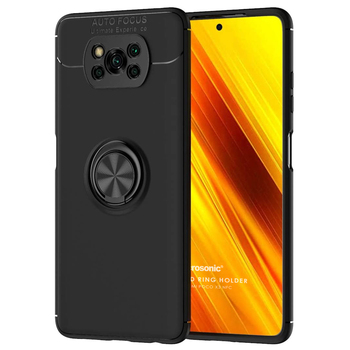 Microsonic Xiaomi Poco X3 NFC Kılıf Kickstand Ring Holder Siyah Microsonic Xiaomi Poco X3 NFC Kılıf Kickstand Ring Holder Siyah