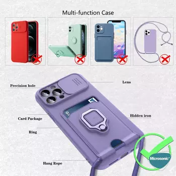 Microsonic Xiaomi Poco X3 NFC Kılıf Multifunction Silicone Lila