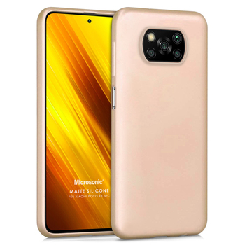 Microsonic Xiaomi Poco X3 NFC Kılıf Matte Silicone Gold