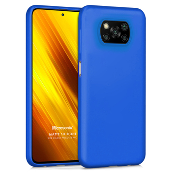 Microsonic Xiaomi Poco X3 NFC Kılıf Matte Silicone Mavi