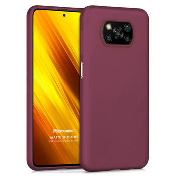 Microsonic Xiaomi Poco X3 NFC Kılıf Matte Silicone Mor