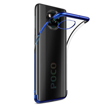 Microsonic Xiaomi Poco X3 NFC Kılıf Skyfall Transparent Clear Mavi