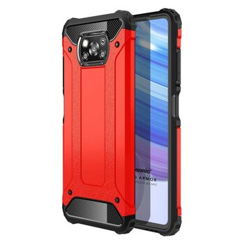 Microsonic Xiaomi Poco X3 NFC Kılıf Rugged Armor Kırmızı