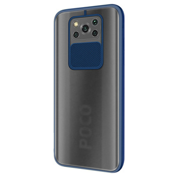 Microsonic  Xiaomi Poco X3 NFC Kılıf Slide Camera Lens Protection Lacivert