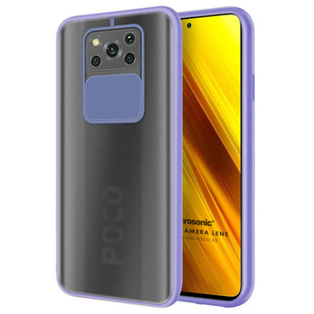Microsonic Xiaomi Poco X3 NFC Kılıf Slide Camera Lens Protection Lila