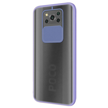 Microsonic Xiaomi Poco X3 NFC Kılıf Slide Camera Lens Protection Lila