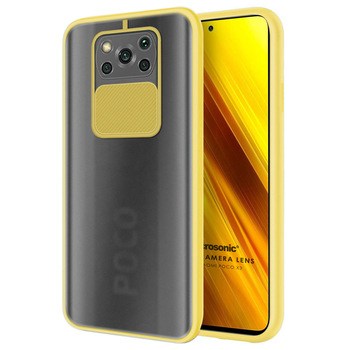 Microsonic Xiaomi Poco X3 NFC Kılıf Slide Camera Lens Protection Sarı