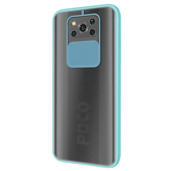 Microsonic Xiaomi Poco X3 NFC Kılıf Slide Camera Lens Protection Turkuaz