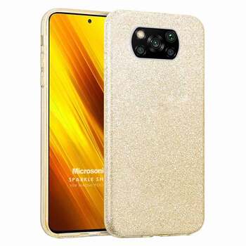 Microsonic Xiaomi Poco X3 NFC Kılıf Sparkle Shiny Gold