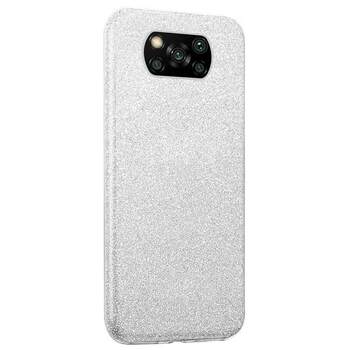 Microsonic Xiaomi Poco X3 NFC Kılıf Sparkle Shiny Gümüş