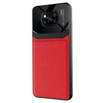 Microsonic Xiaomi Poco X3 NFC Kılıf Uniq Leather Kırmızı